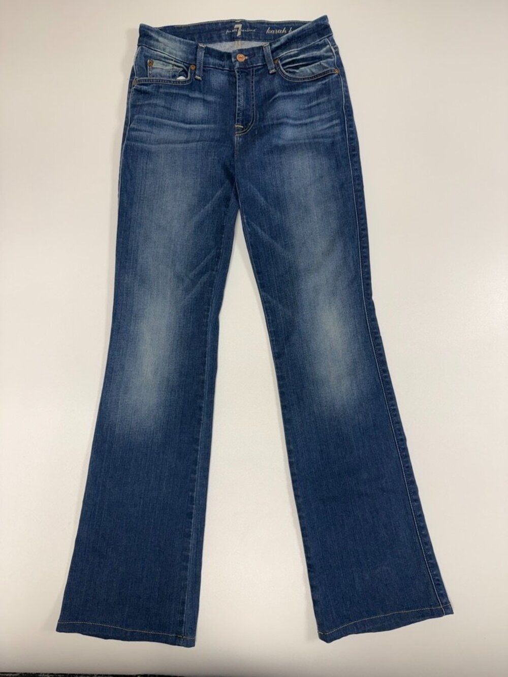 7 For All Mankind Karah Bootcut Jeans Women's 28 Medium Wash Stretch Denim